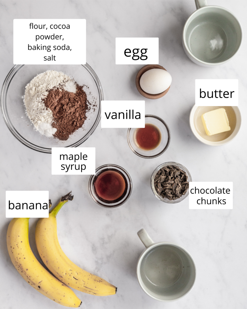 ingredients needed for mug cakes