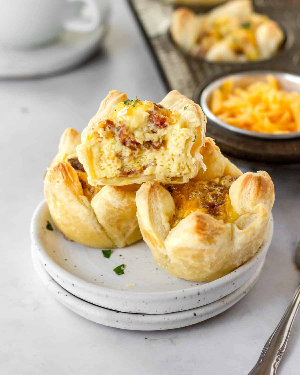 Puff Pastry Breakfast Cups Bake & Bacon