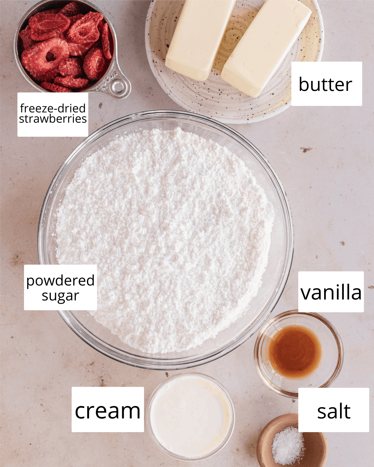 ingredients needed for strawberry buttercream