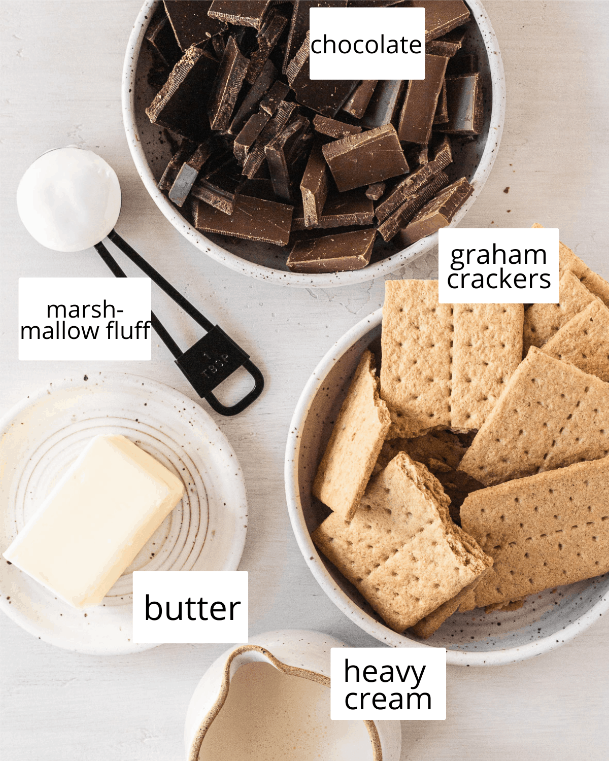 ingredients needed to make mini s'more pie