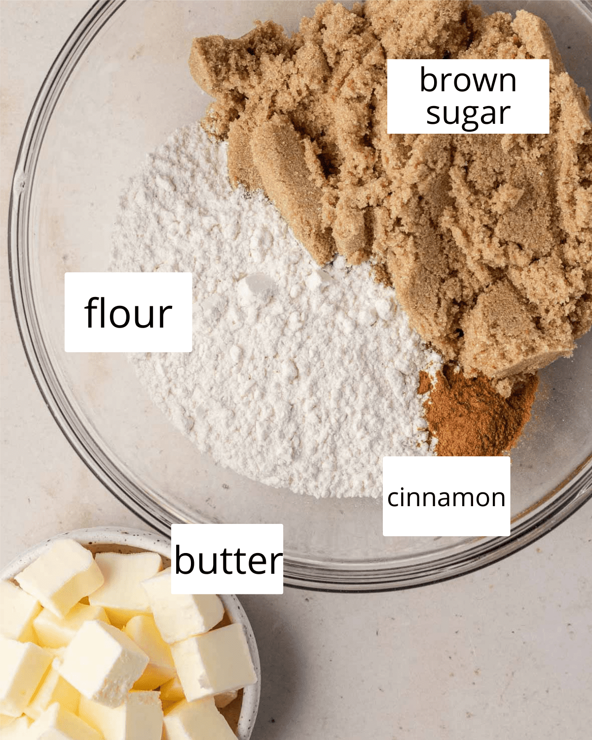 ingredients needed to make the streusel topping