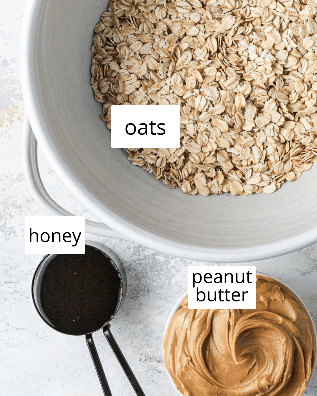 ingredients needed to make peanut butter oatmeal balls