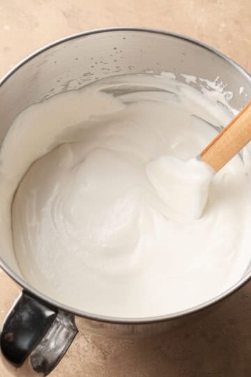 whipped cream folded into the sweetened condensed milk mixture.