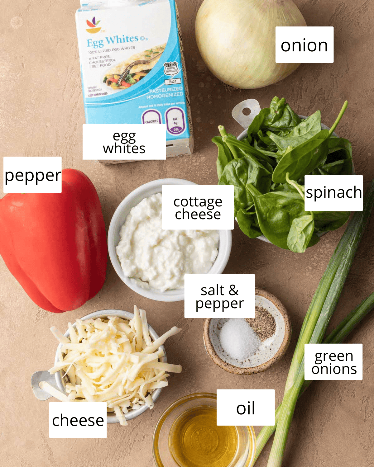 ingredients to make egg white cups.