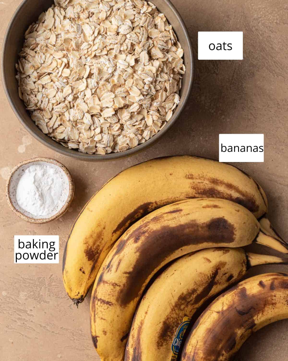 Ingredients to make 3 ingredient muffins.