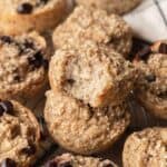 A batch of 3 ingredient muffins that are cooled and ready to enjoy.
