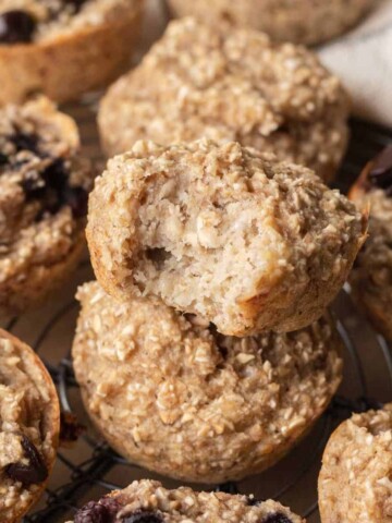 A batch of 3 ingredient muffins that are cooled and ready to enjoy.