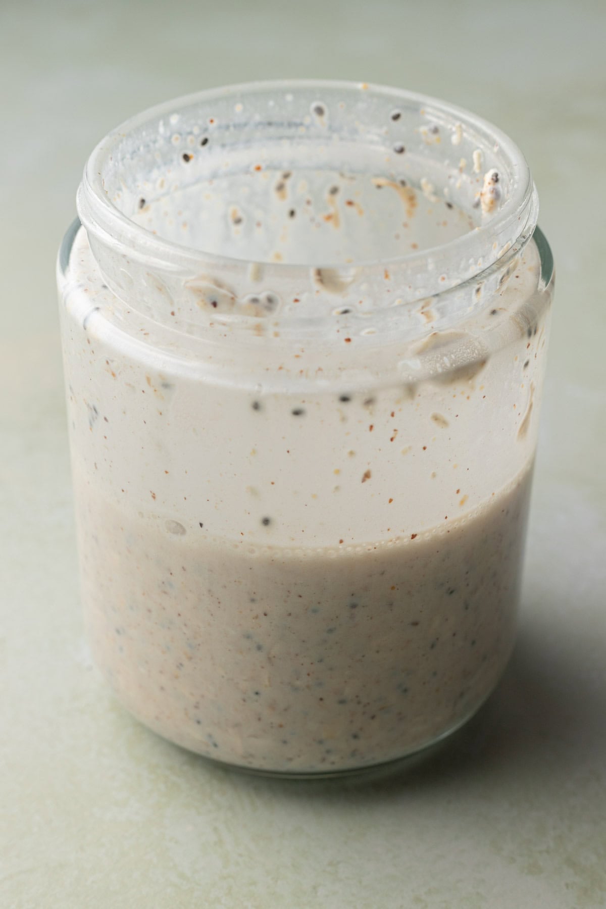 liquid added and mixed before sitting in fridge overnight