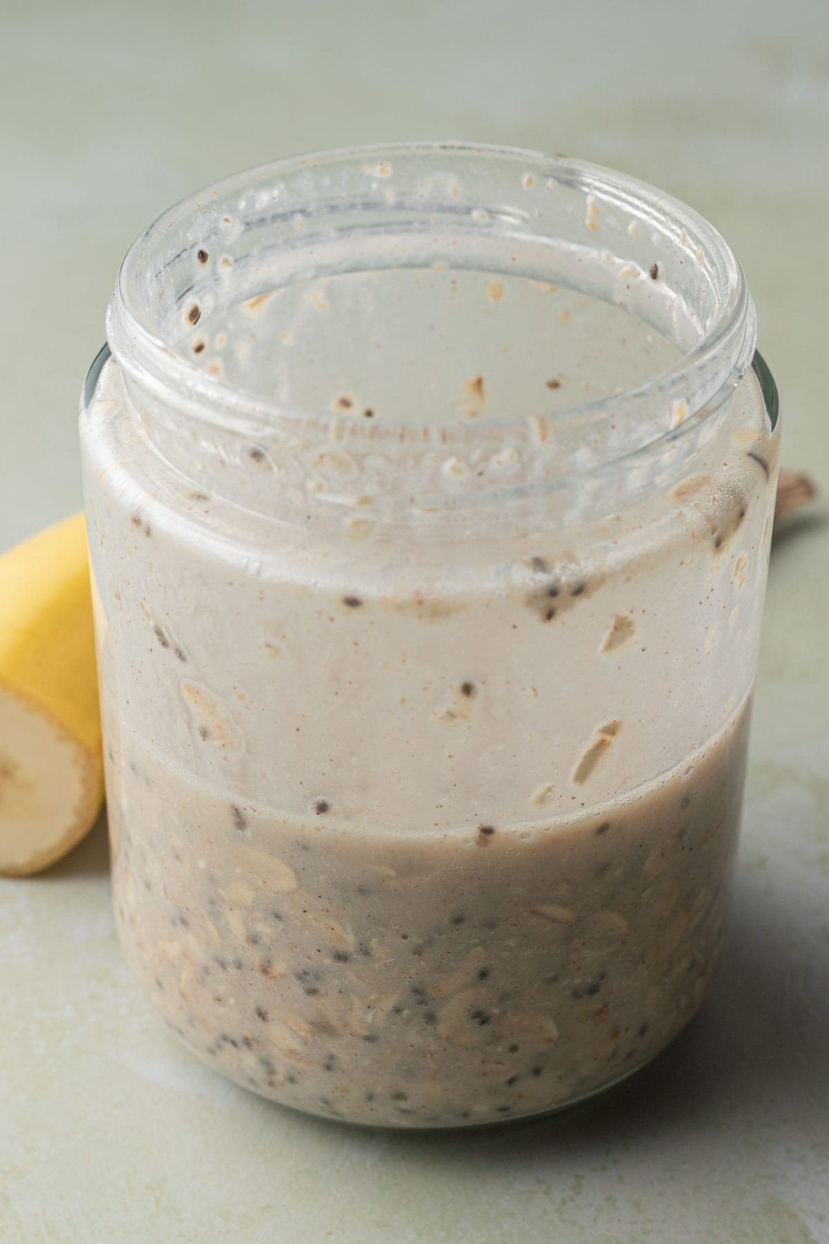 all ingredients mixed together in a glass jar.