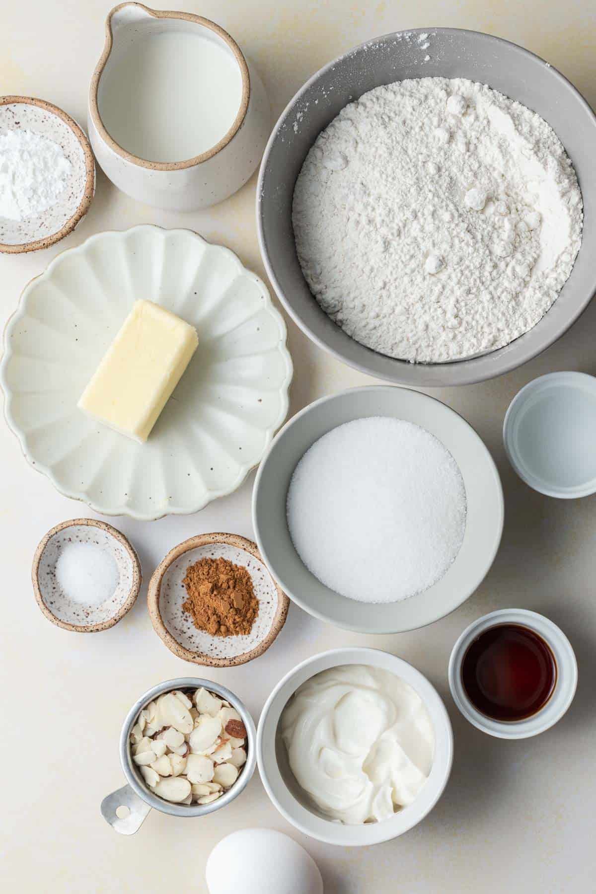 ingredients needed to make almond coffee cake.