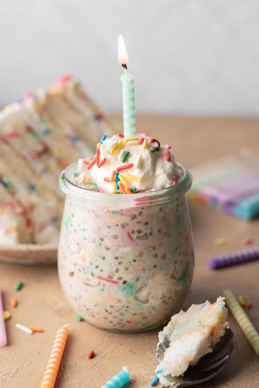 Festive & Fun Birthday Cake Overnight Oats - Bake & Bacon