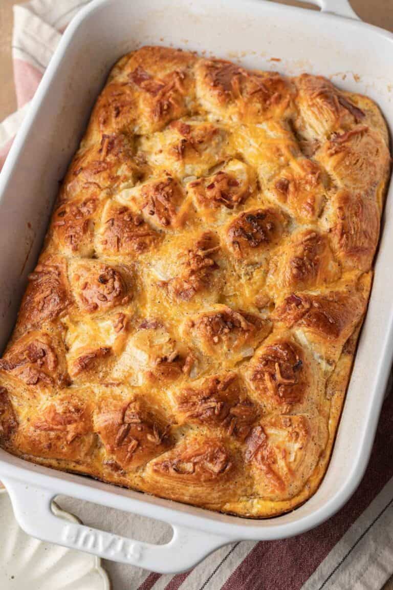 Crowd-Pleasing Bacon Egg and Cheese Biscuit Casserole - Bake & Bacon